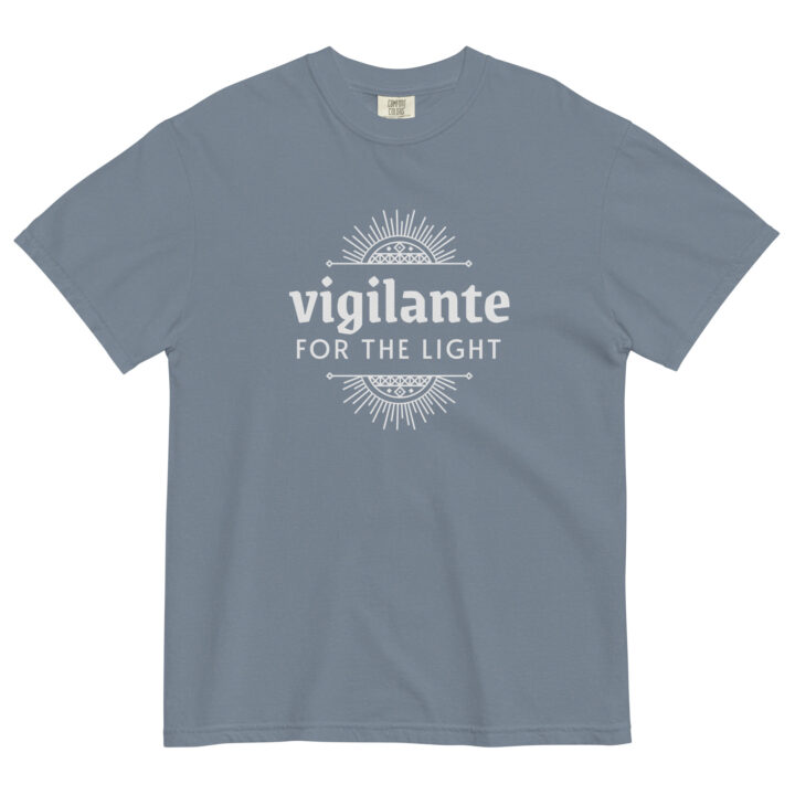 Vigilante for the Light - Men’s Garment-dyed Heavyweight T-shirt - Image 7
